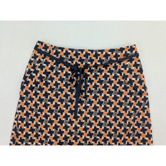 Talbots Women's A-Line Pencil Skirt Size 2 Orange Print Pockets - Picture 4 of 11